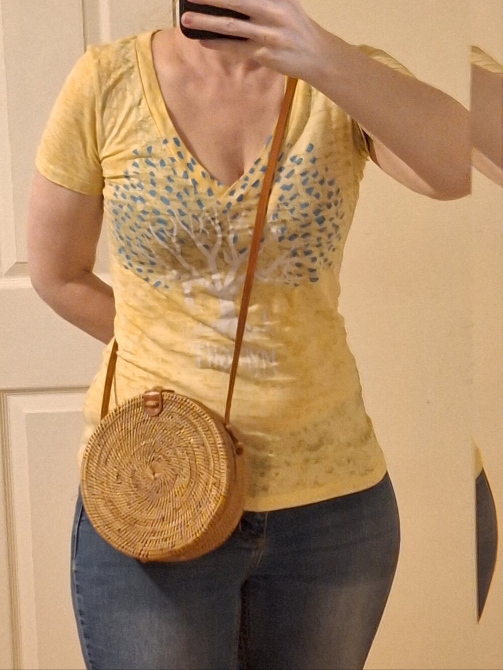 Round Rattan Bag - Wicker Woven Purse